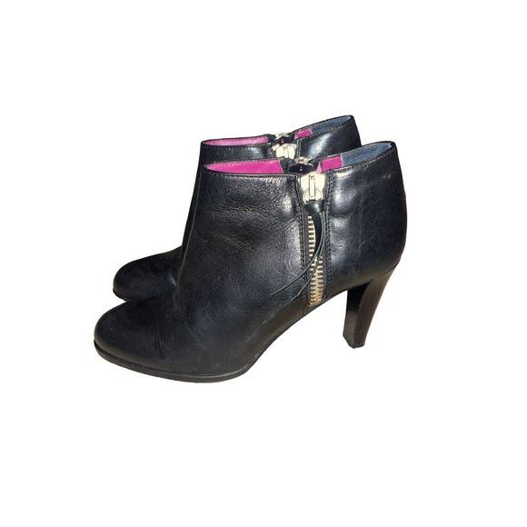Coach Shoes - Coach Joice black zipper Bootie heels size 7.5